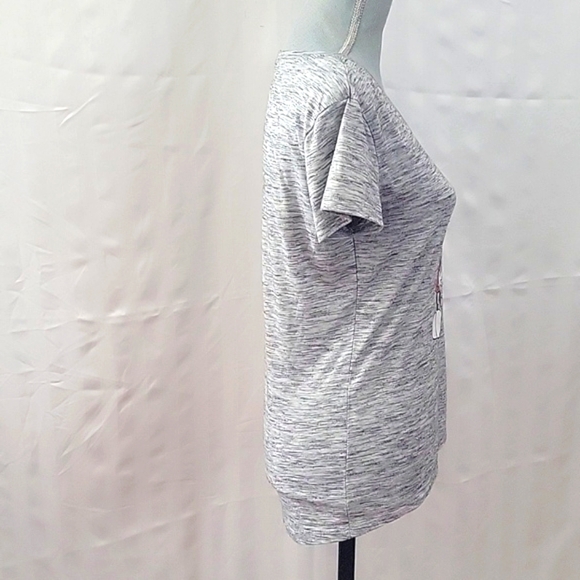 Disney Mickey Mouse Women's Fitted V-neck Gray Short Sleeve T-shirt, Size: M - Picture 4 of 7